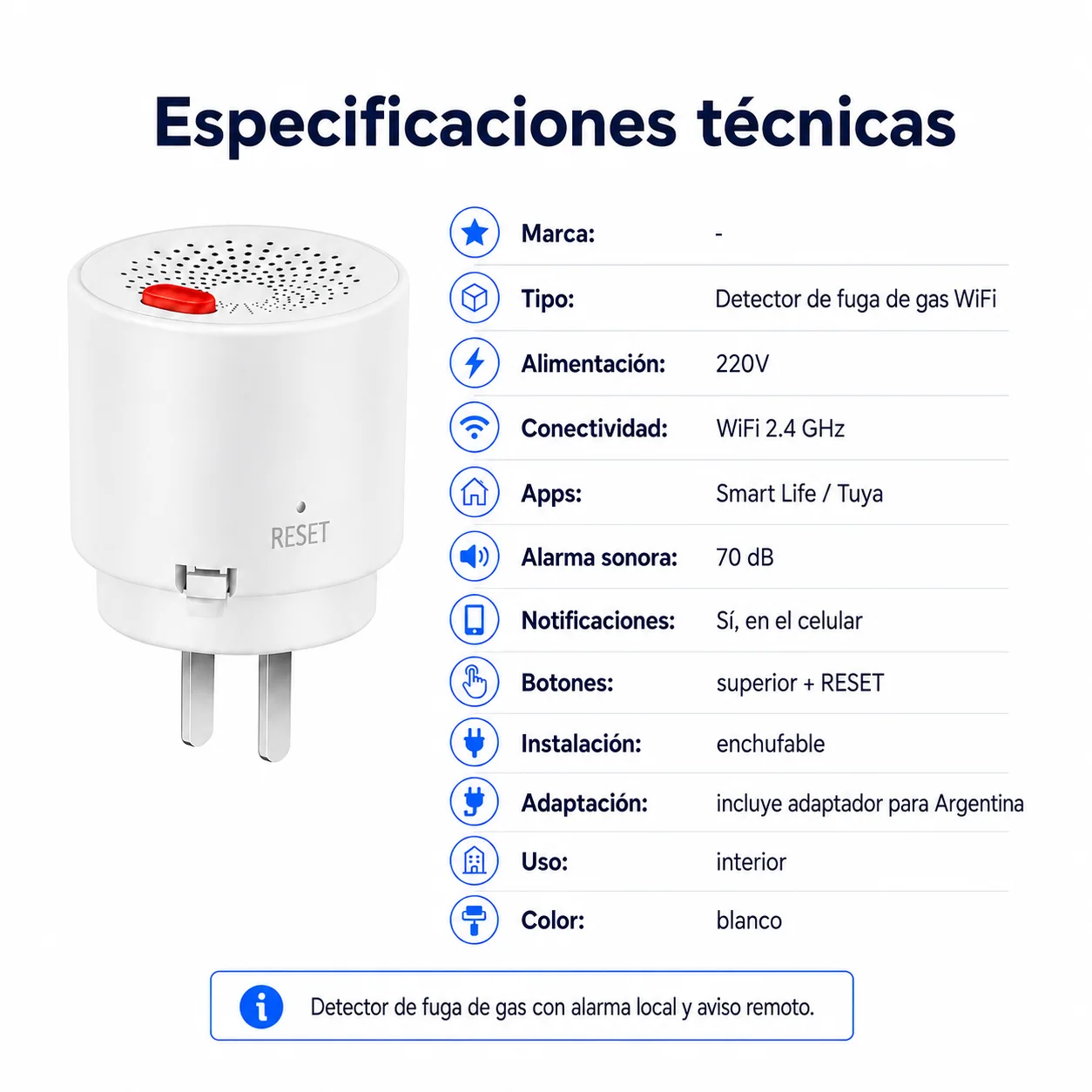 Detector de fuga de gas, detalle 8