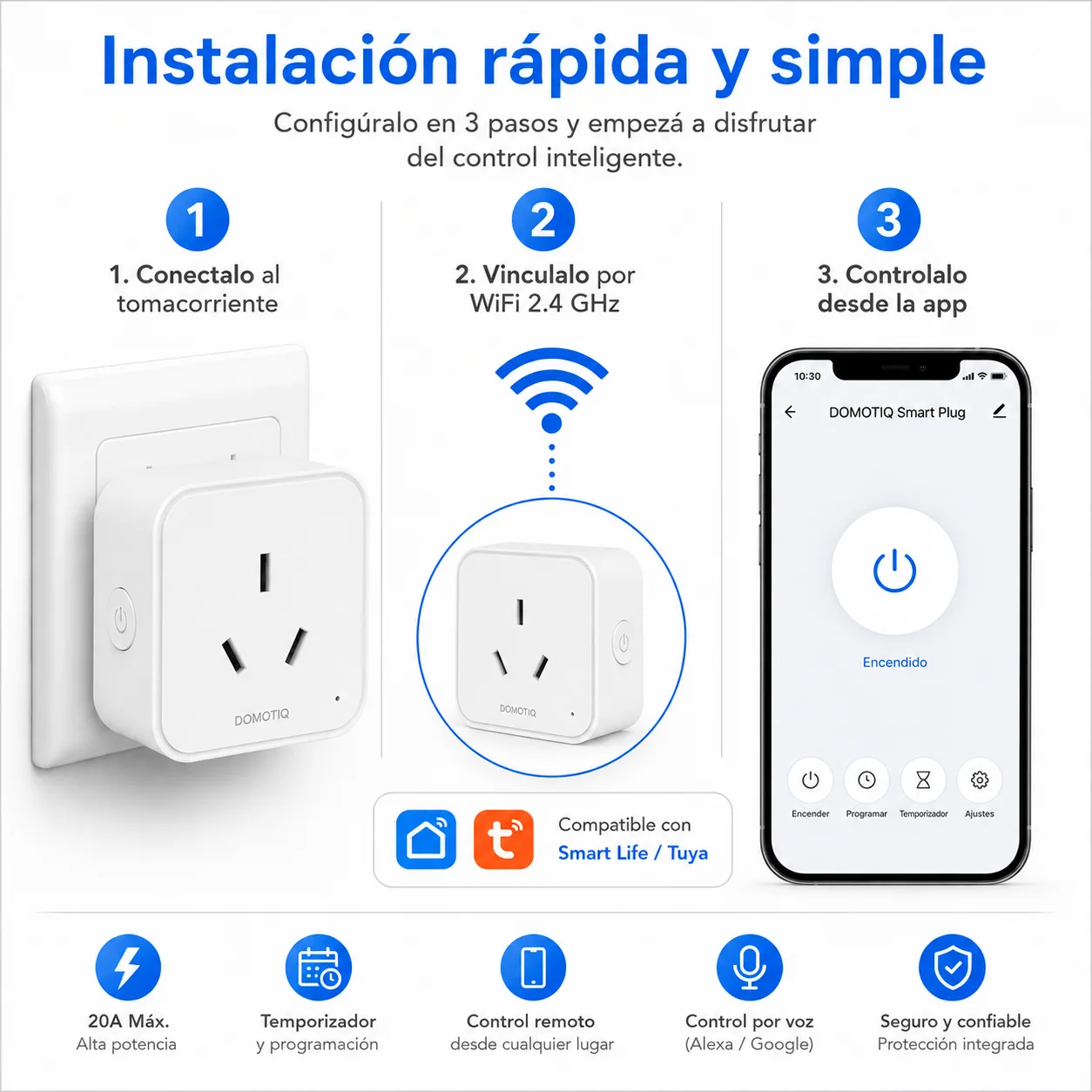Enchufe inteligente 20A, detalle 6