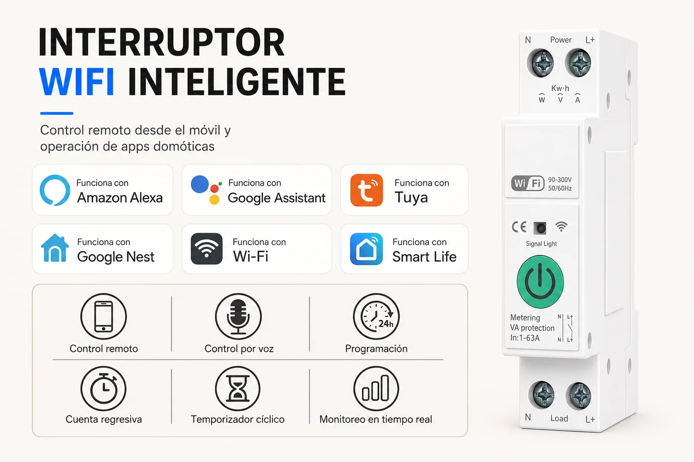 Interruptor WiFi 63A, detalle 1