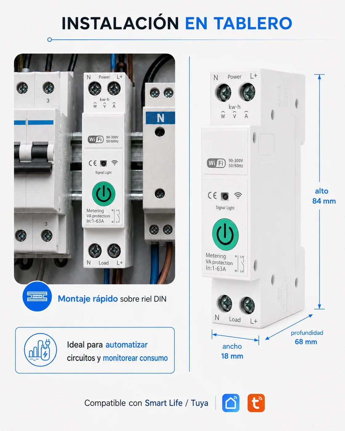 Interruptor WiFi 63A, detalle 8